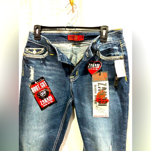 ZANADI women’s embellished boot cut jeans dark wash size 10 NWT - Picture 10 of 15